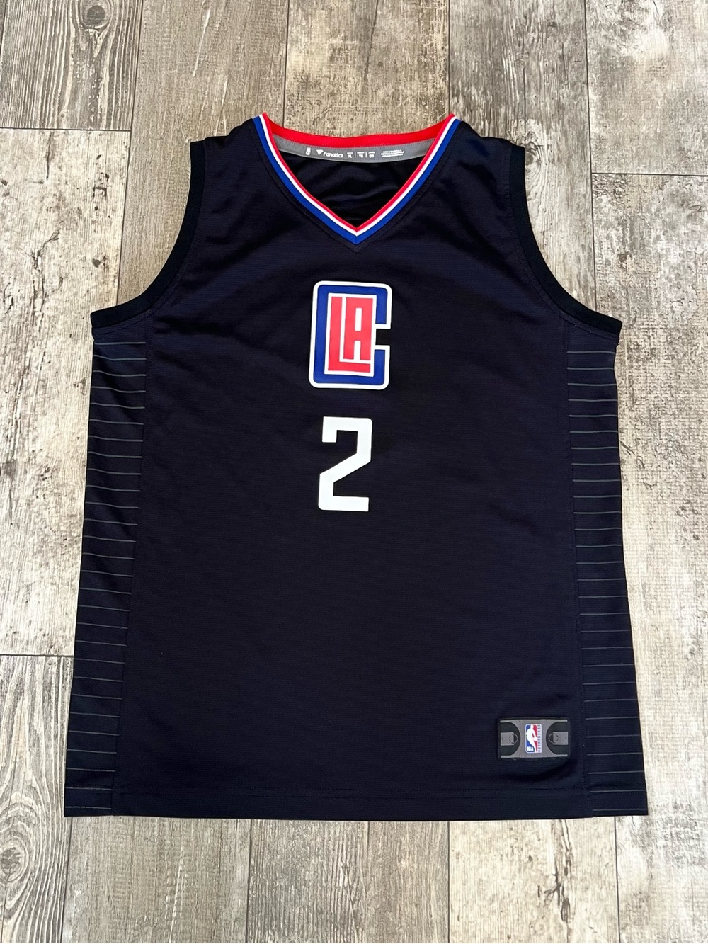 FANATICS Los Angeles Clippers NBA Kawhi Leonard #2 Jersey Big Kids XL Black Red